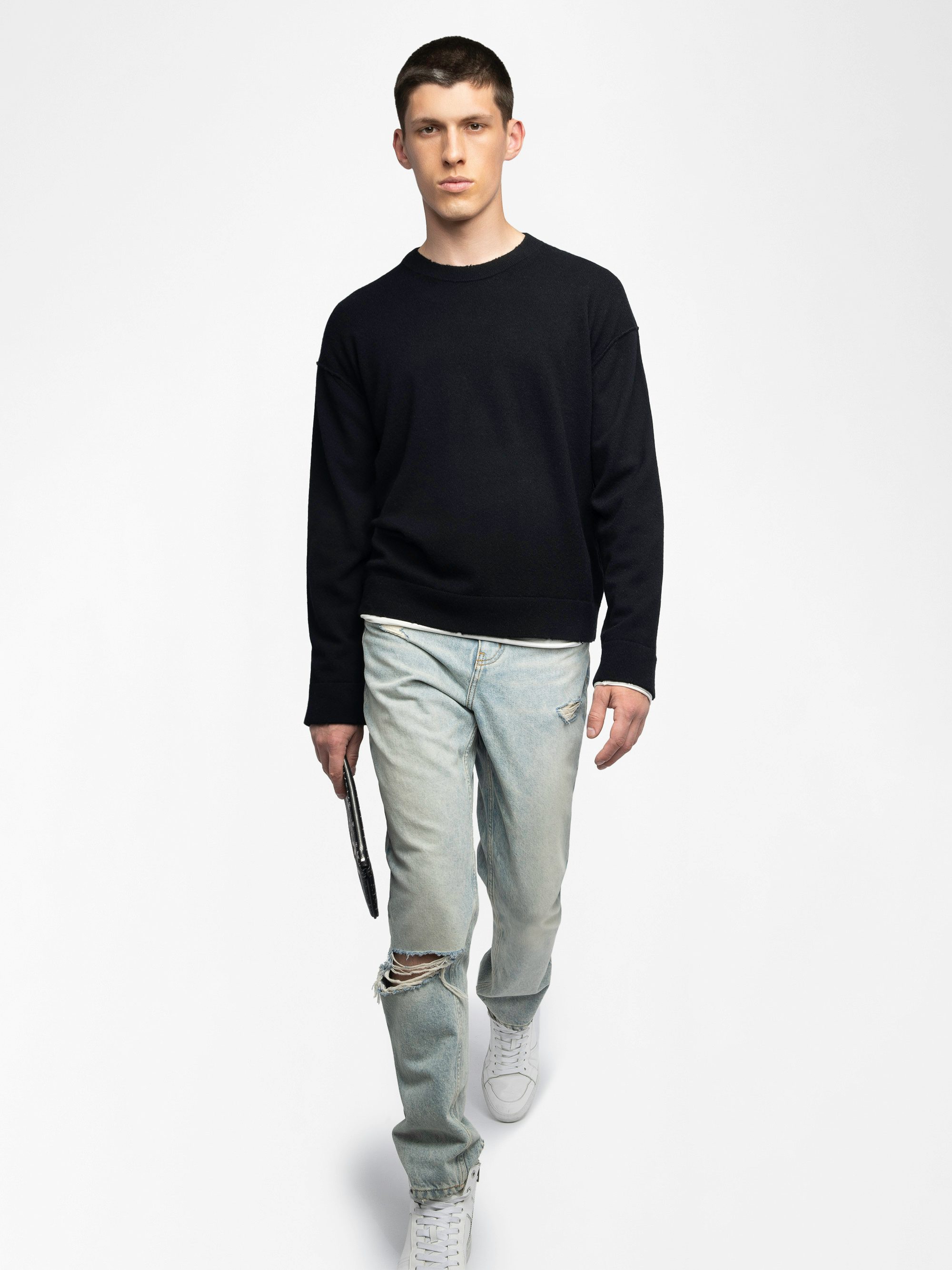 Marko Jumper - Jumper with round neck and western patch.